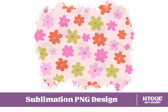 Retro Flowers Background Png Floral Paper Sublimation Bundle Product Image 5