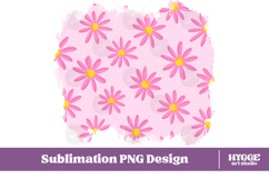 Retro Flowers Background Png Floral Paper Sublimation Splash Product Image 1