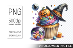Cupcake With A Halloween Pumpkin, Halloween Clipart PNG File Product Image 1