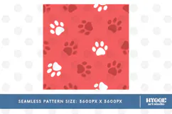 American 4th of July Cat Dog Paw Seamless Pattern PNG DTF Product Image 2