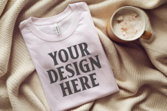 Christmas Bella Canvas 3001 White Folded Tshirt Mockup Product Image 1