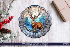 Stained Glass Deer Wind Spinner | Winter Forest Product Image 1