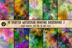 10 Splatter Watercolor Painting Background 2 Product Image 1