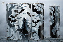 4 Creepy Ghost Tumbler Sublimation, 20 oz Tumbler Wrap Product Image 5
