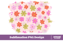 Retro Flowers Background Png Floral Paper Sublimation Bundle Product Image 6