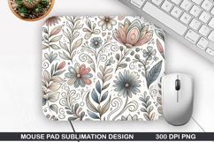 Flowers Mouse Pad Sublimation, Spring Mouse Pad PNG Design Product Image 1