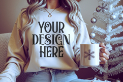 Christmas Gildan 18000 White Crewneck Sweatshirt Mockup Product Image 1