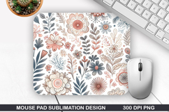 Flowers Mouse Pad Sublimation, Spring Mouse Pad PNG Design Product Image 1