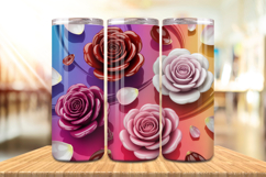 Valentine’s Day Rose &amp; Flowers Tumbler Wrap PNG Big Bundle Product Image 2