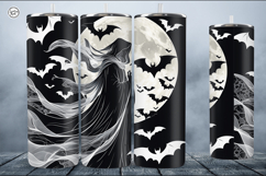 4 Creepy Ghost Tumbler Sublimation, 20 oz Tumbler Wrap Product Image 2