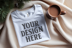 Christmas Bella Canvas 3001 White Folded Tshirt Mockup Product Image 1