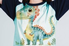 Watercolor Cute Dilophosaurus Dinosaur Cartoon Product Image 1