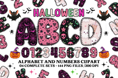 Halloween Alphabet png clipart, halloween letters doodle Product Image 1