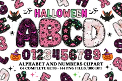 Halloween Alphabet png clipart, halloween letters doodle Product Image 1