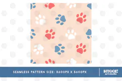 American 4th of July Cat Dog Paw Seamless Pattern PNG DTF Product Image 2