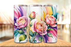 Valentine’s Day Rose &amp; Flowers Tumbler Wrap PNG Big Bundle Product Image 3