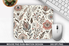 Flowers Mouse Pad Sublimation, Spring Mouse Pad PNG Design Product Image 1