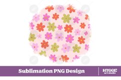 Retro Flowers Background Png Floral Paper Sublimation Bundle Product Image 8
