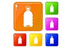 Big bottle icons set vector color Product Image 1