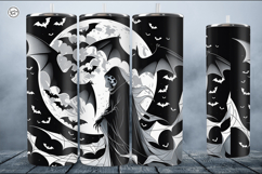 4 Creepy Ghost Tumbler Sublimation, 20 oz Tumbler Wrap Product Image 4