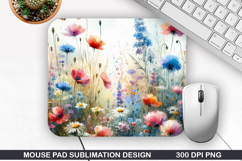 Flowers Mouse Pad Sublimation, Spring Mouse Pad PNG Design Product Image 1