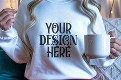 Christmas Gildan 18000 White Crewneck Sweatshirt Mockup Product Image 1