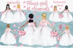 Flower girl clipart Wedding clipart Girls clipart Product Image 1