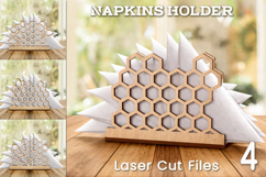 Napkin holder with honey comb svg laser cut Product Image 1