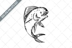 Mahi Mahi Dorado Dolphinfish Jumping Up Retro SVG Product Image 1