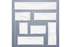 Textile banners. White blank cloth horizontal, vertical bann Product Image 1