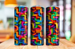Kids 3D Seamless Sublimation Skinny Tumbler Wrap| 20oz | Png Product Image 2