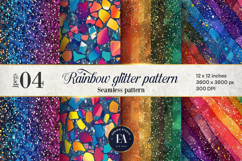 Rainbow glitter Bokeh Digital paper, Sparkle Pattern Product Image 1