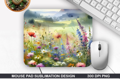 Flowers Mouse Pad Sublimation, Spring Mouse Pad PNG Design Product Image 1