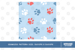 American 4th of July Cat Dog Paw Seamless Pattern PNG DTF Product Image 2
