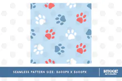 American 4th of July Cat Dog Paw Seamless Pattern PNG DTF Product Image 2