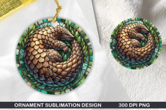 Pangolin Stained Glass Ornament PNG, Digital Download Fil Product Image 1