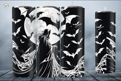4 Creepy Ghost Tumbler Sublimation, 20 oz Tumbler Wrap Product Image 5