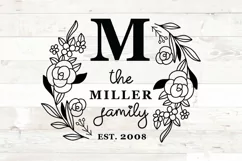 Family Monogram , Family Last Name Round sign svg Product Image 2