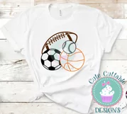 Sport Balls, Basketball, Baseball, Volleyball, Football svg Product Image 4