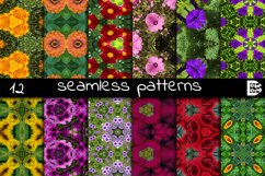 12 abstract Seamless colorful FLOWER patterns pack. Product Image 1