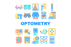 optometry vision eyewear icons set vector Product Image 1