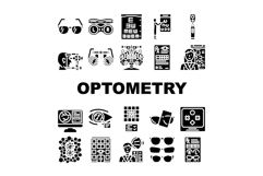 optometry vision eyewear icons set vector Product Image 1