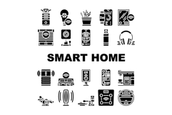smart home wellness automation icons set vector Product Image 1