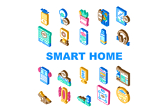 smart home wellness automation icons set vector Product Image 1