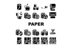 toilet paper tissue roll icons set vector Product Image 1