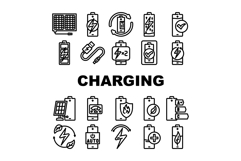 energy charging product icons set vector Product Image 1