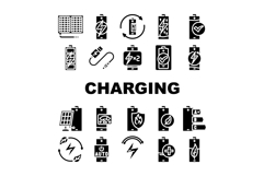 energy charging product icons set vector Product Image 1