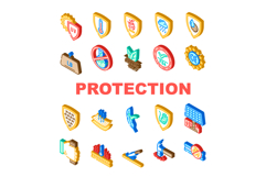 protection durability product icons set vector Product Image 1