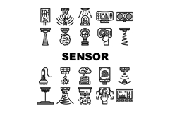 sensor module iot wireless icons set vector Product Image 1