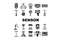 sensor module iot wireless icons set vector Product Image 1